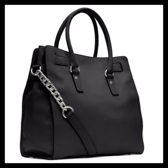 Michael Kors Hamilton Large Tote Black And Silver - Picture 3 of 6